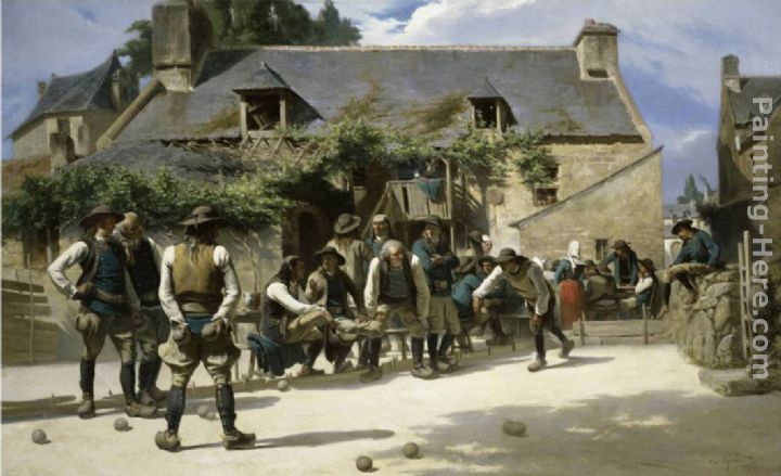 Le Jeu Des Boules painting - Charles Giraud Le Jeu Des Boules art painting